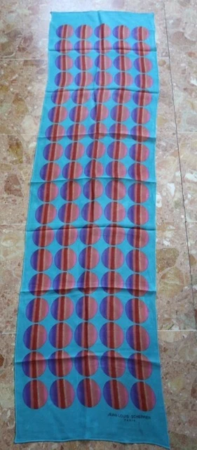 Foulard En Soie Vintage JEAN-LOUIS SCHERRER - 84 X 85 Cm - Noir Et Rouge