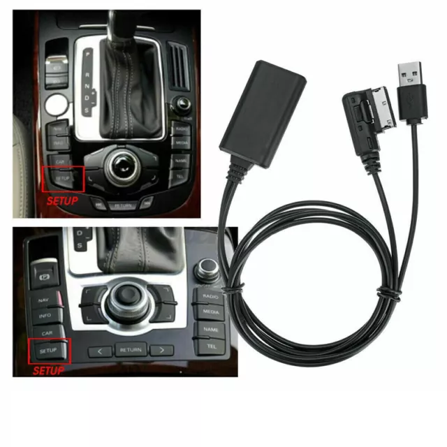 Wireless Bluetooth Music Interface AUX Audio Cable Adapter For Audi Q7 A5 A6 A8