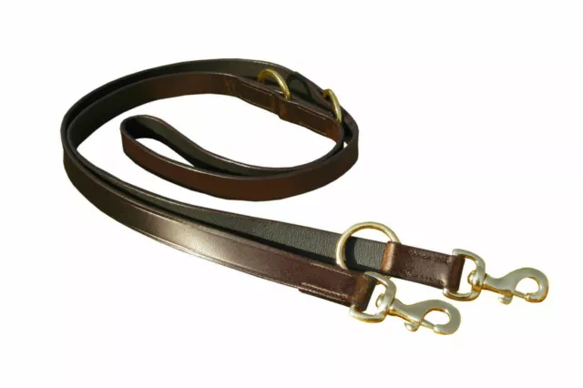 Police Style Tracking Training Leather Dog Lead, Brown Color In Brass Fittings