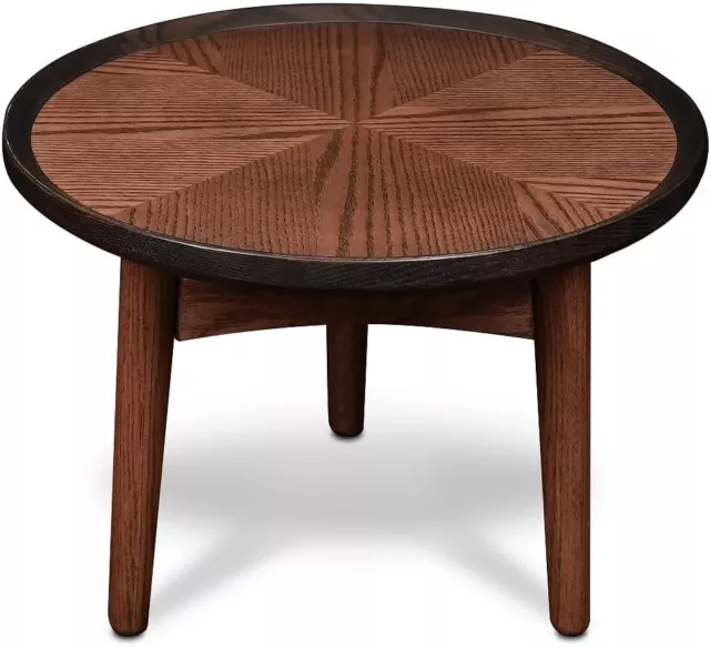 CONSDAN Nesting Table, Wood Coffee Table Side Table with Solid Oak Hardwood