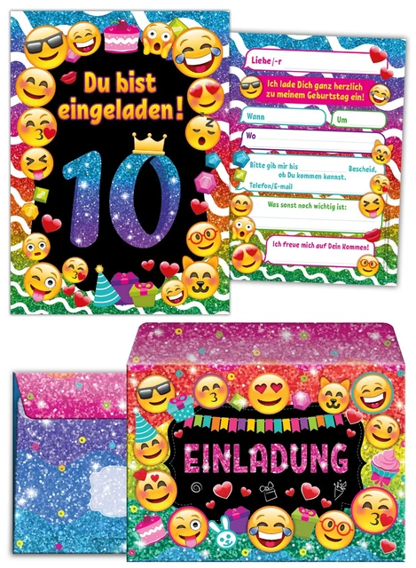 Coastal Palm Alien Geburtstagseinladungen – 10 Stück Mit Umschlägen, Für Kinderparty