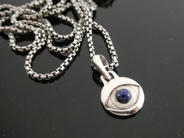 DAVID YURMAN Sterling 925 Evil Eye Amulet Lapis Gemstone Pendant Necklace 26" DAVID YURMAN Sterling 925 Evil Eye Amulet Lapis Gemstone Pendant Necklace 26"
