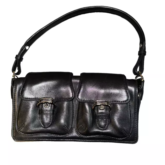 Vintage 90's Cole Haan Black Leather Satchel Shoulder Bag Purse Zip Closure  | eBay
