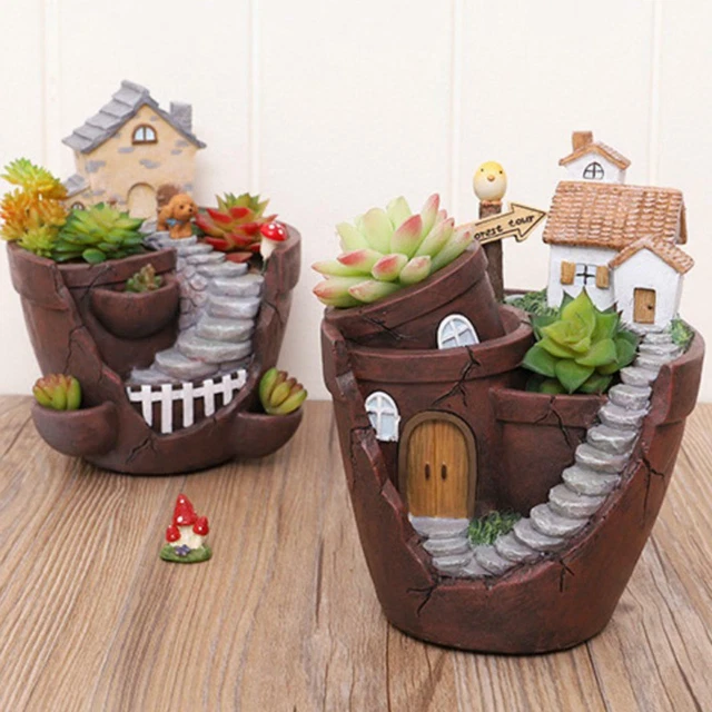 1pc Sukkulenten Pflanzen Pflanzer Blumentopf Harz Blumentopf Desktop Home
