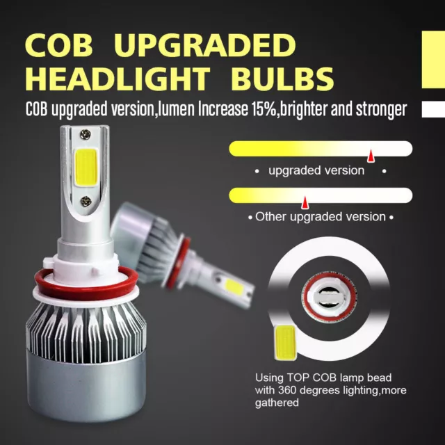 2x 9005 HB3 LED 72W 7600LM Pair Headlight Kit Set Light Bulb 6500K White Light 2