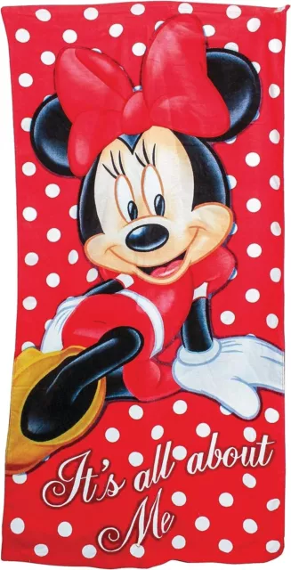 Disney Minnie Mouse Beach Towel All About Me - 100% Cotton, 30" x 60" - New