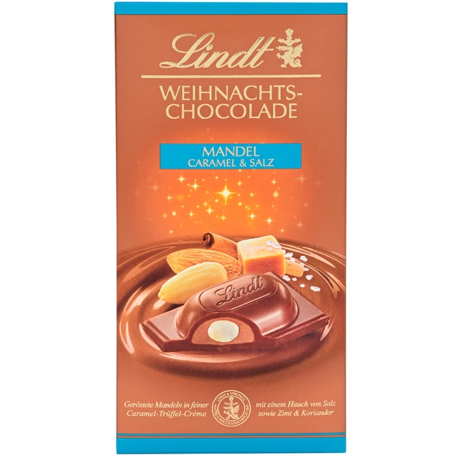 Lindt Natale Chocolade Con Imbottitura Mandorla Caramel E Sale 100g