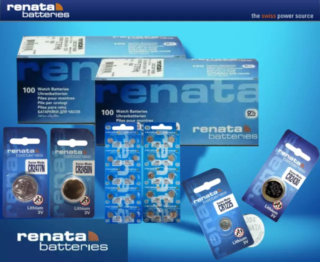 Genuine Renata Swiss Brand 1225 2430 2450 2477 394 315 Battery Lithium Button