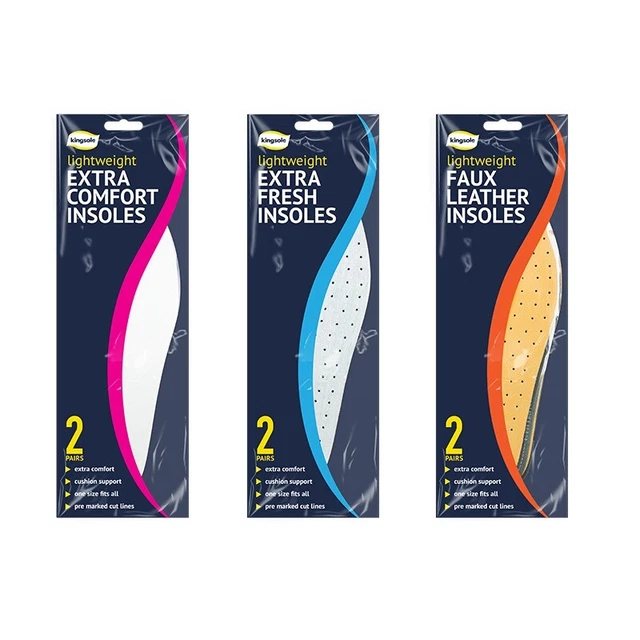 EXTRA FRESH COMFORT Faux Leather 2 Pairs Twin Pack Cut To Size Shoes