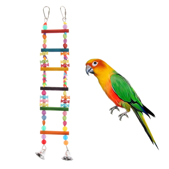 Holzleiter Vogel Ständer Plattform Spielplatz Käfigzubehör für Papagei 2