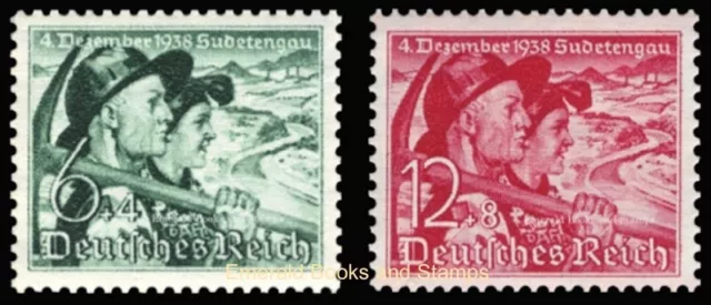 EBS Germany 1938 - Sudetenland Plebiscite - Michel 684-685 - MNG (*)