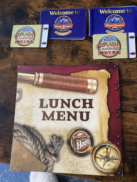 Alton towers hotel menu and room key