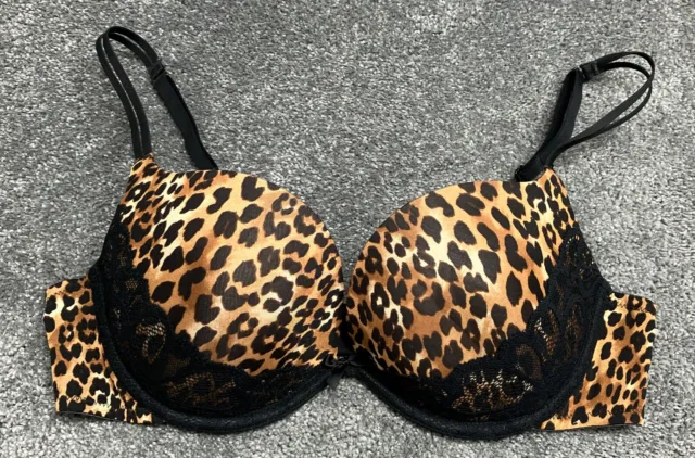 LADIES LA SENZA Leopard Print Padded Bra Size 34C Black & Tan £2.99 -  PicClick UK