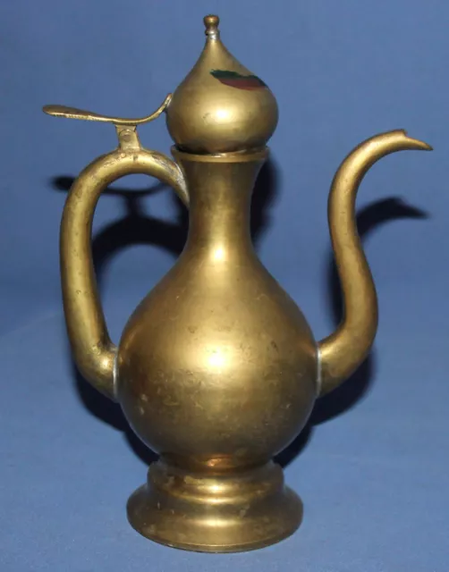 Vintage Islamic hand made brass coffee pitcher with spout