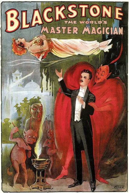1930s Blackstone The Magician Vintage Style Early Magic Wall - POSTER 20"x30"
