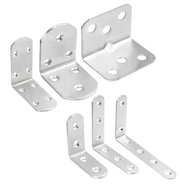 Stainless Steel Corner Brace Joint L Shape Right Angle Brackets Fasteners