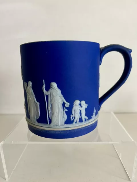 Antique Wedgwood Cobalt Dark Blue Jasperware Tankard Mug VGC!