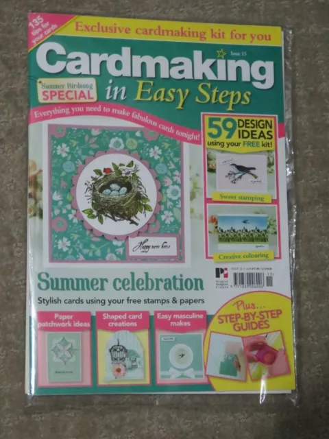 Cardmaking in Easy Steps Magazine Issue 15 new includes Clear Stamp Birdsong Set