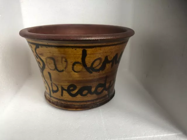 FAB kitchenalia slipware alderney bread pot crock peter arnold studio pottery