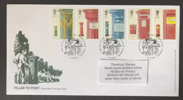 Gb 2002 Fdc Pillar To Post Tallents House Pmk