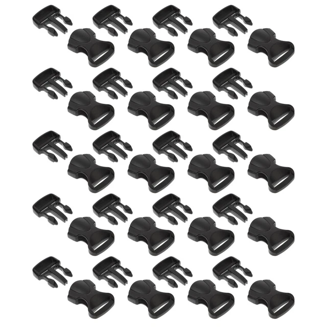 20 pares de hebillas ajustables hebilla de tortuga tejido de nylon clip de plástico