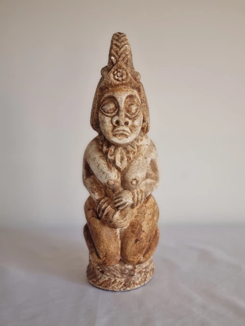STATUETTE VINTAGE AFRICAINE en bois sculptée à la main femme nue EUR