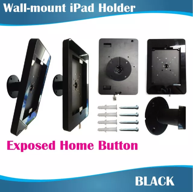 9.7" iPad Lockable Wall Mount iPad Stands iPad Holders Gen2/3/4/5/6/Air 1,2