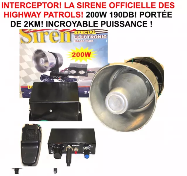 La Celebre Sirene Interceptor Des Chips ! 200W 190Db Harley Buell Goldwing Bmw