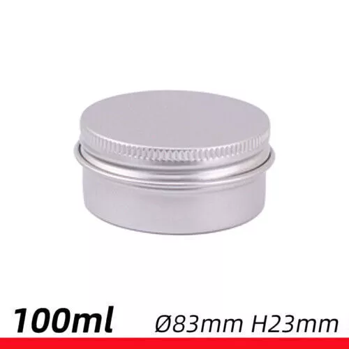 10/50X Aluminium Cosmetic Empty Pot Lip Balm Jar Tin Container Silver Bottle Box