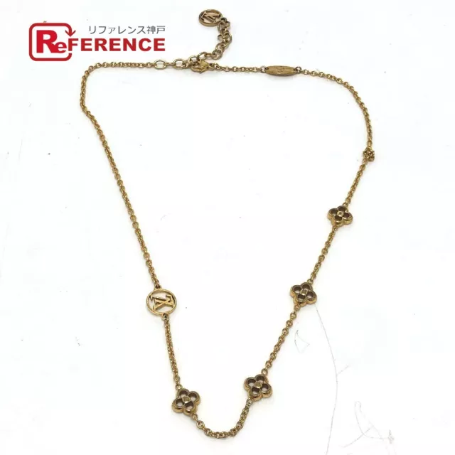 [Japan Used Necklace] Louis Vuitton Flower Full Necklace Gp Gold M68125 Used