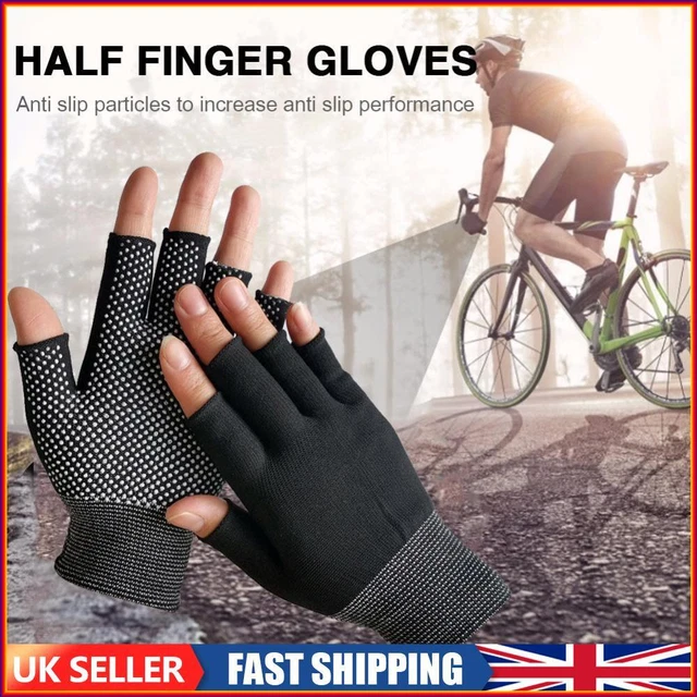Fingerless Outdoor Bicycle Anti-skid Half Finger Fishing Gloves (Black)