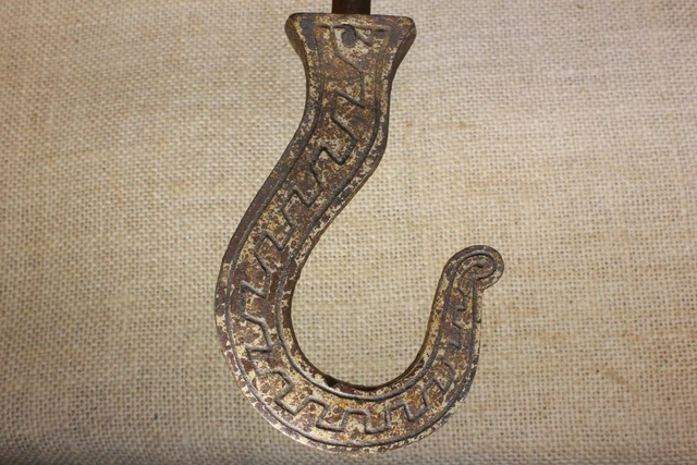old Ceiling Plant Hook chandelier bird cage hanger 11 1/4" rustic nickel vintage 8