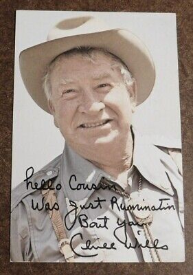 Chill Wills Autograph Hollywood Cowboy Western Star Photo 1970s 6" x 4"