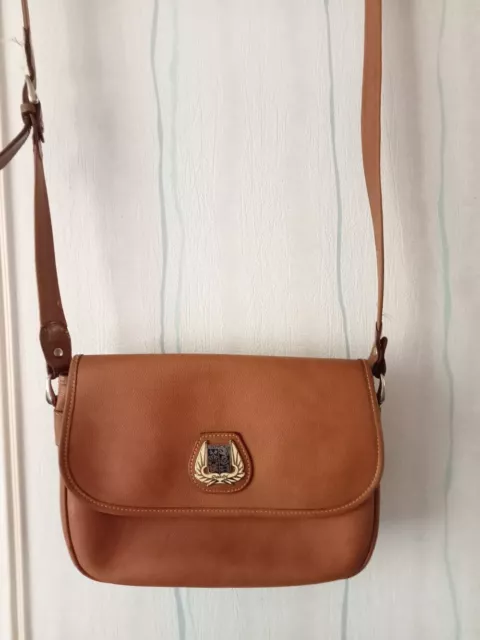 Sac à main vintage LANCEL à bandoulière cuir marron clair   Made in Italy