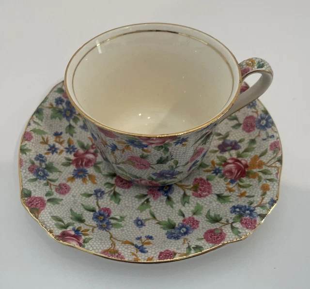 Vintage Royal Winton Grimwades Old Cottage Chintz Teacup And Saucer
