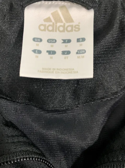 Adidas Track Jacket Black Three Stripe Full Zip Girls Fitted Size M Medium 3