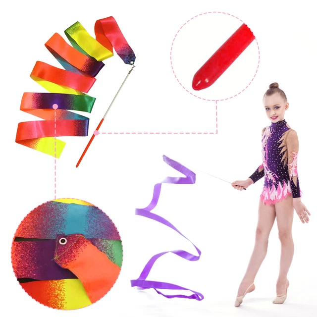 2M COLORFUL GYM Ribbons Gradient Dance Streamers Metal Eyelet Training