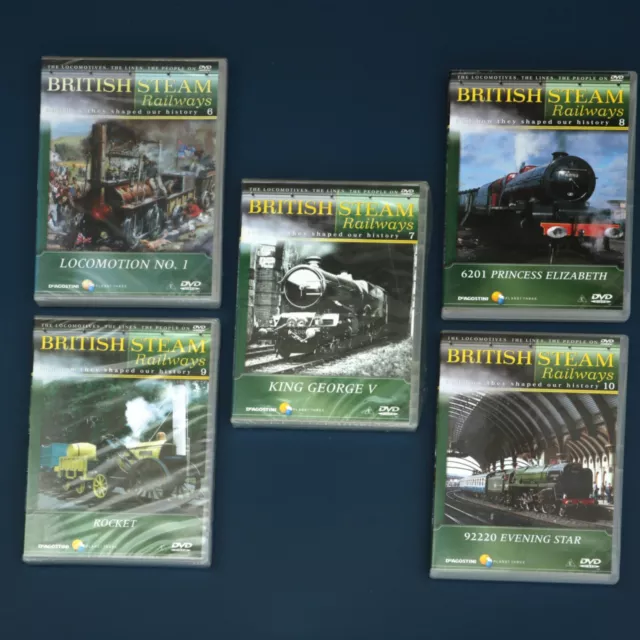 DeAgostini British Steam Railways 6 to 10 DVDs. A Job Lot. Steam Engines