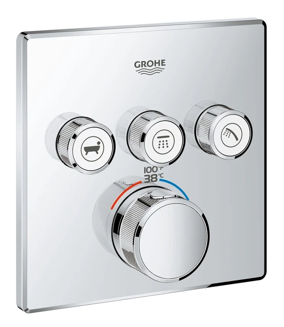 Recorte de válvula termostática triple función Grohe 29 142 SmartControl - cromo