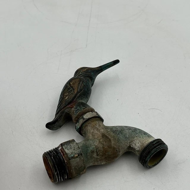 VINTAGE FLORA & Fauna Faucets Brass Hummingbird Outdoor Garden Faucet