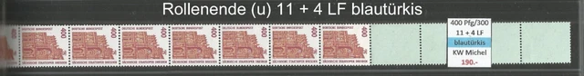 RM Sehenswürdigkeiten 400 Pfg RG 300 ROLLENENDE 11 + 4 LF u blautürkis