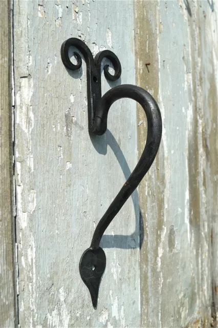 A handmade wrought iron Gothic curl door handle BL12