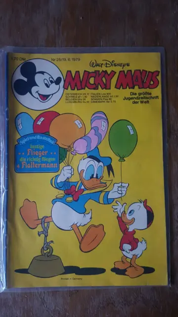 Micky Maus Comicheft Nr. 25/1979 mit Beilage und Schnipp eingeschweißt