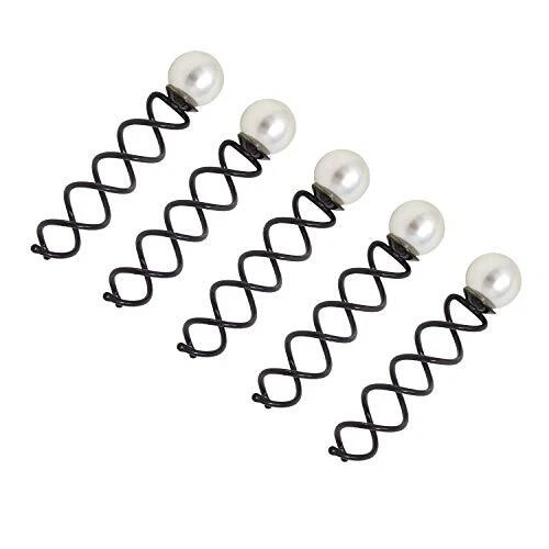 10PCS Black Round Head Spiral Bobby Hair Pins Twist Screw Hair Pins Sp...