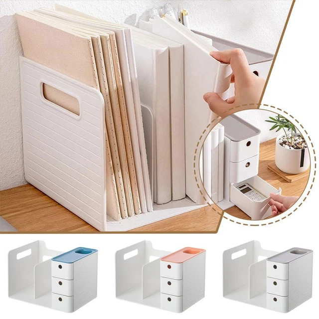 Organisateur De Bureau 3 Tiroirs Blanc - 26x20x22 Cm - Empilable - Pour Fournitures Ou Cosmétiques