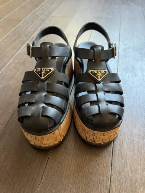 Prada Rubber wedge platform sandals