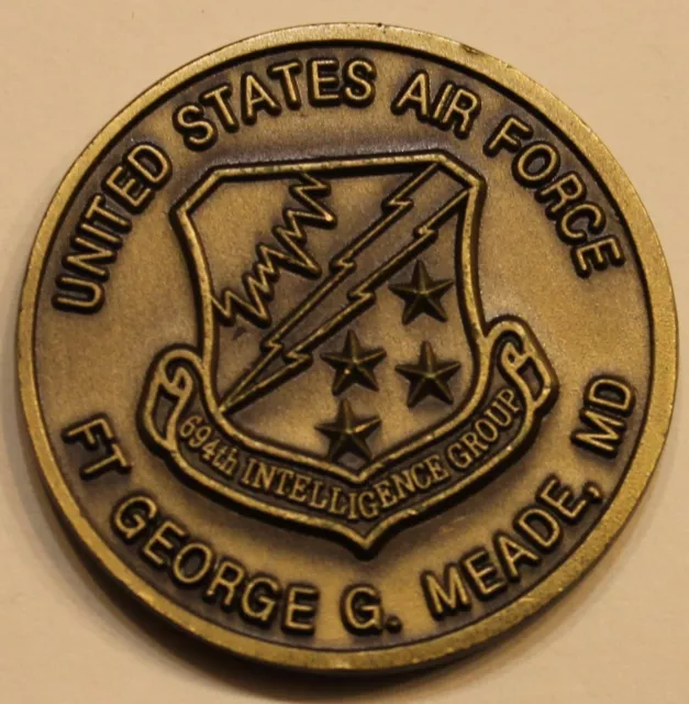 Ft Meade NSA Headquarters 694th Intelligence Group Air Force Challenge Coin