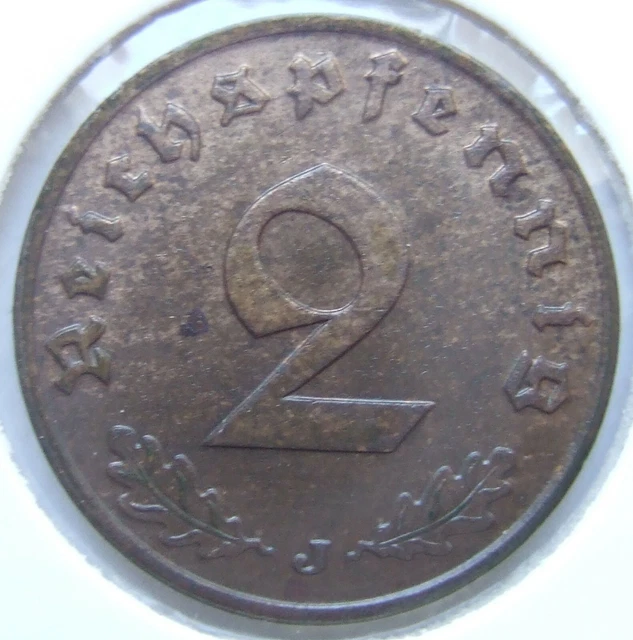 Coin German Reich 3. Rich 2 Reichspfennig 1937 J IN Extremely fine