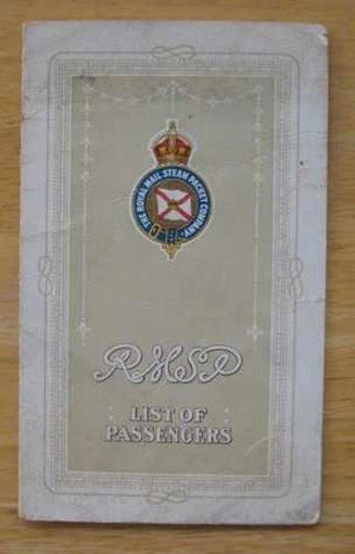 DANUBE (Royal Mail) 1914 Passenger List