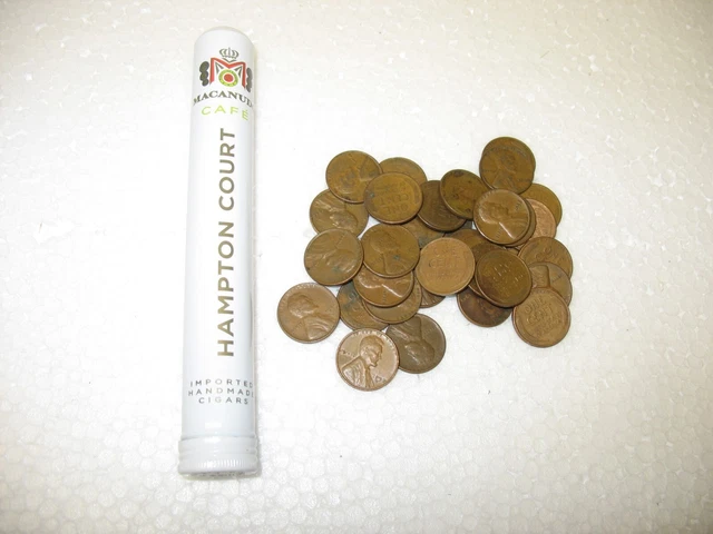 88 Take-A-Chance Wheat Pennies in a Cigar Tube - GOOD